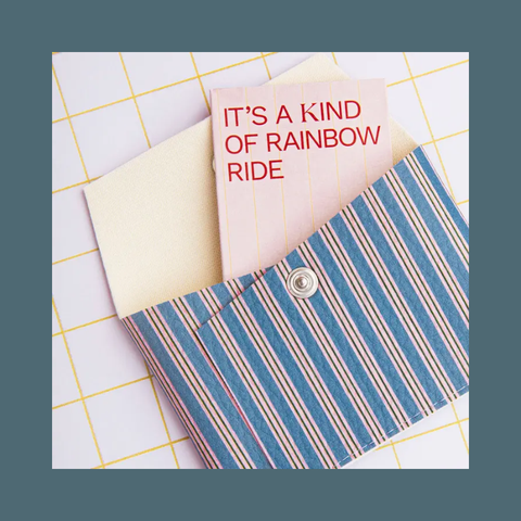 Blue And Pink Stripes Wallet 
