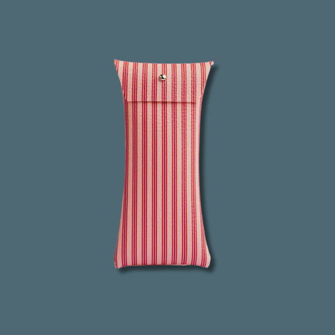 Coral Red Stripes Sunglasses Case 
