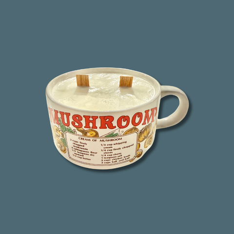 Vintage Mushroom Soup Cup Candle