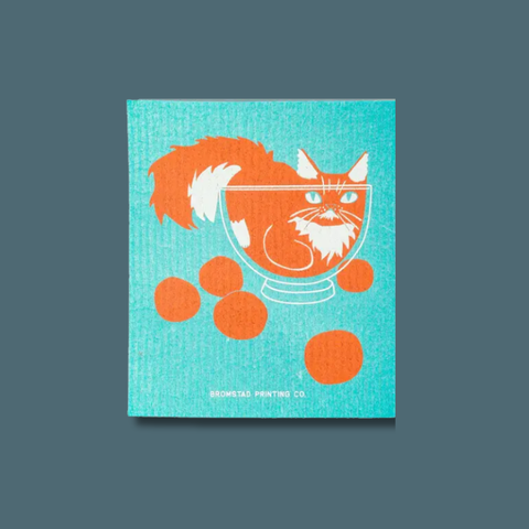 Bowl Cat Swedish Dishcloth