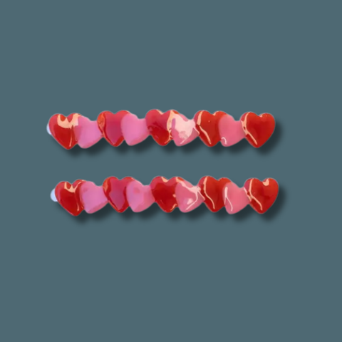 Eco Acetate Candy Heart Hair Pin Set