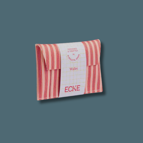 Coral Red Stripes Wallet