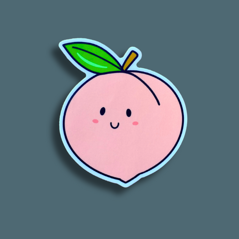 Peach with a tiny smiley on it