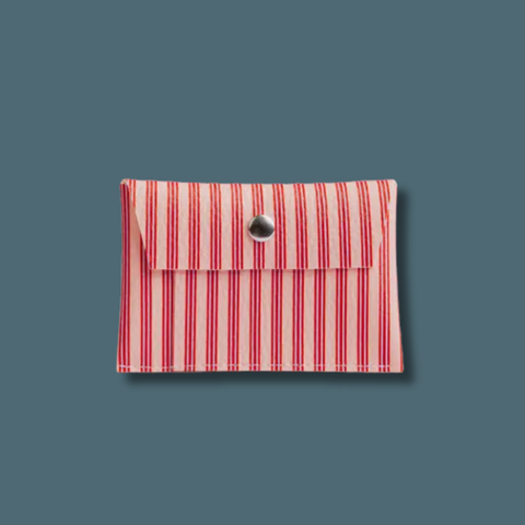 Coral Red Stripes Wallet