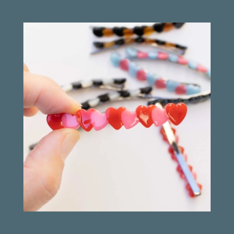 Eco Acetate Candy Heart Hair Pin Set