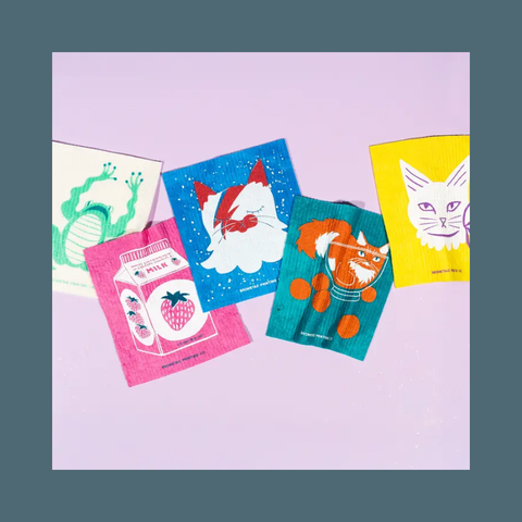 Bowl Cat Swedish Dishcloth