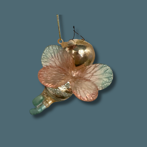 Pink Bee Baby Blown Glass Ornament