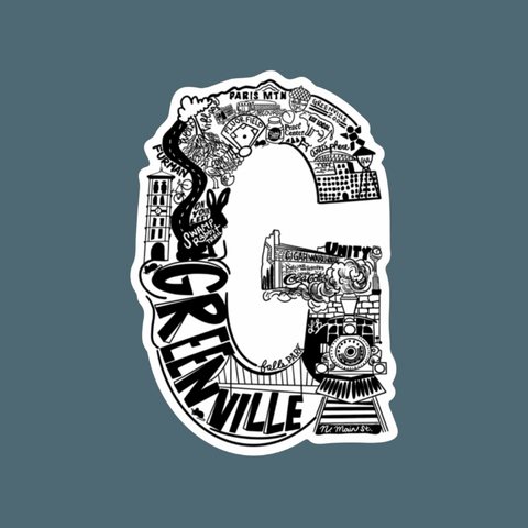 Letterscapes Greenville Vinyl Sticker Black