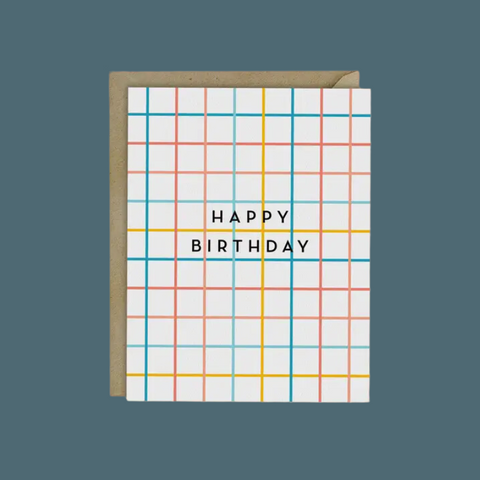 Colorful Grid Happy Birthday Card