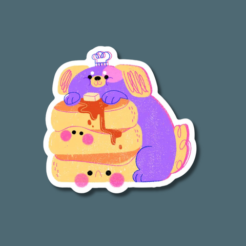 Fluffy Pancackes Dog Chef Vinyl Sticker