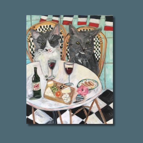 Paris Cafe Cats Card