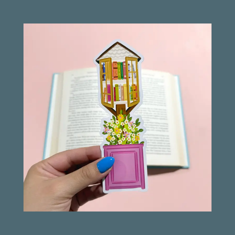 Little Library Die Cut Bookmark