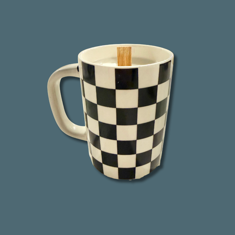 Vintage Checkerboard Mug Candle