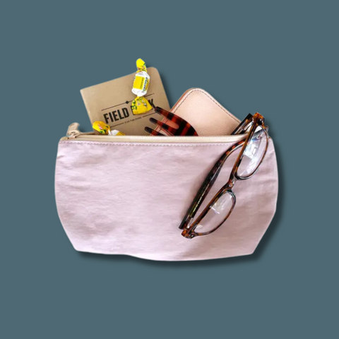 Small Everything Pouch in Taupe and Dusty Rose