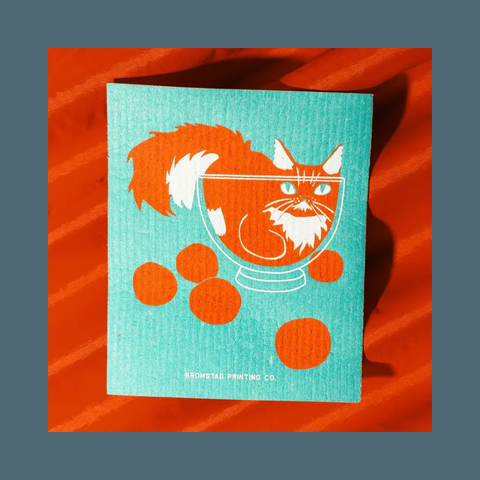 Bowl Cat Swedish Dishcloth