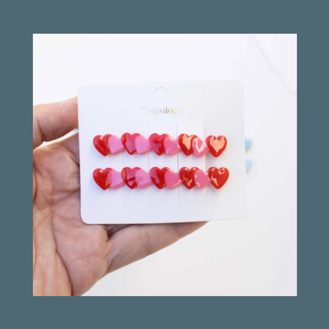 Eco Acetate Candy Heart Hair Pin Set