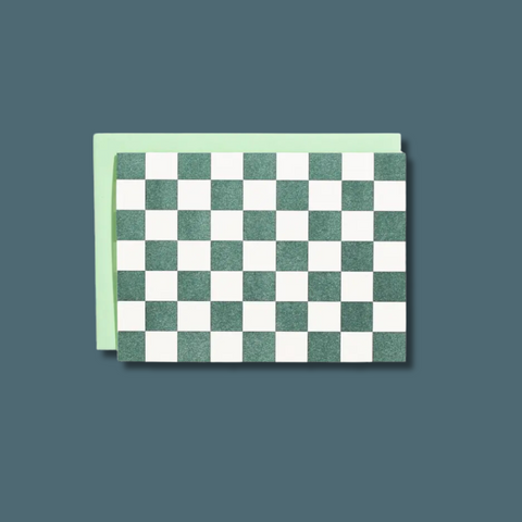 Green and white checkerboard