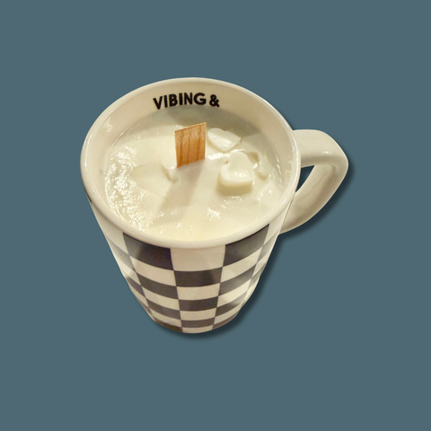 Vintage Checkerboard Mug Candle
