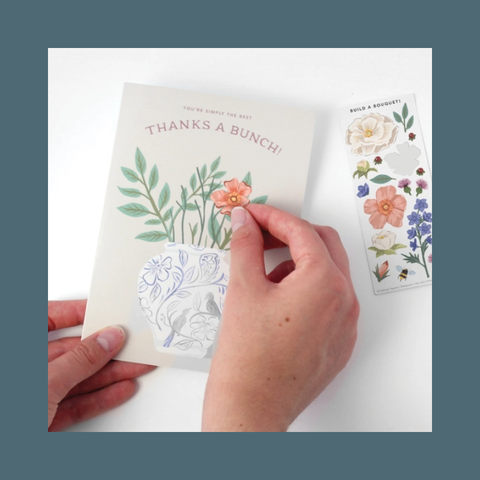 Thank You Bouquet Sticker Scene Card