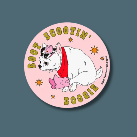 Boot Scootin Boogie Dog Sticker