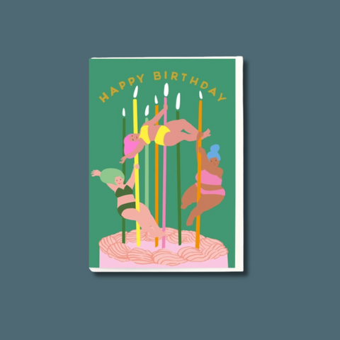 Pole Dancers Birthday Card