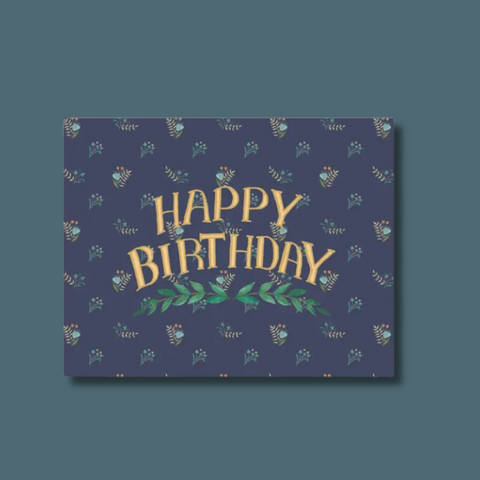 Navy Happy Birthday Card