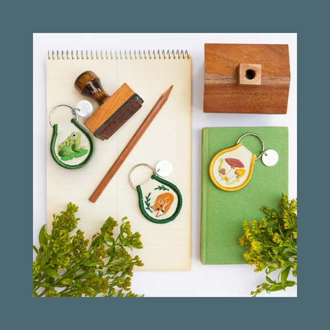 Mushroom Field Patch Keychain