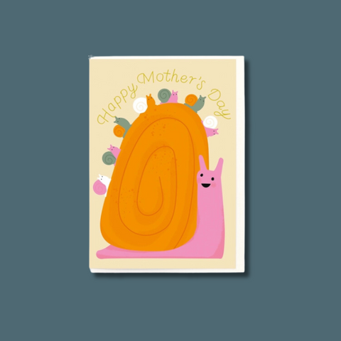 Mother's Day Card With Snail And Babies