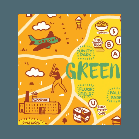 Greenville Off The Grid International Restaurant Print Map