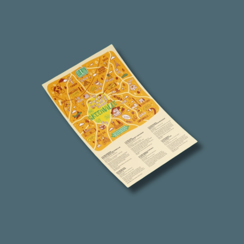 Greenville Off The Grid International Restaurant Print Map