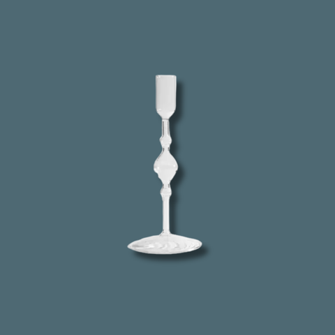 Clear Tall Glass Candlestick Holder