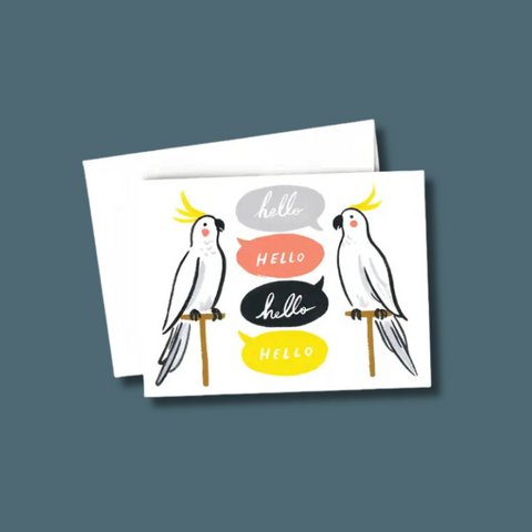 Cockatiels Hello Card