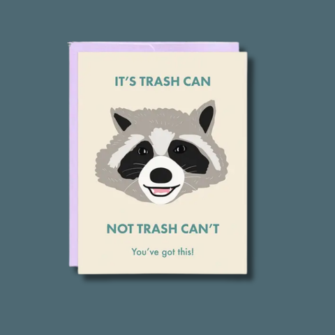 Raccoon Trash Can Card