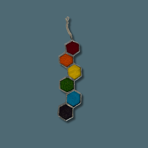 Hanging Geometric Rainbow Stained Glass