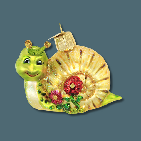 Old World Christmas Smiley Snail Glass Blown Ornament