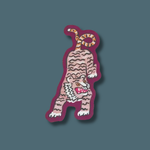 Pink Tiger Die Cut Sticker