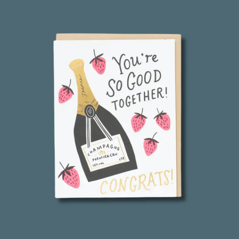 Wedding Congrats Champagne Letterpress Card