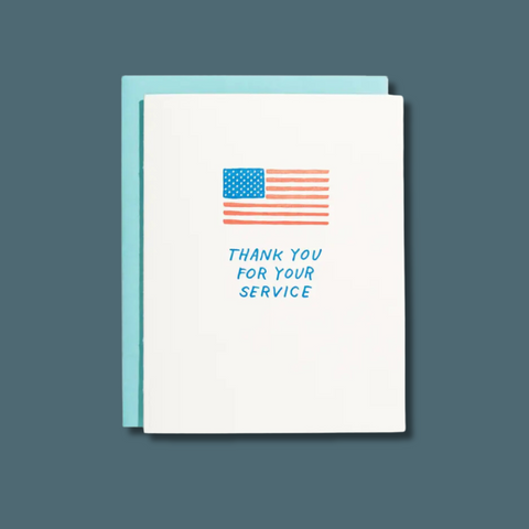 Thank You For Your Service Letterpress Card