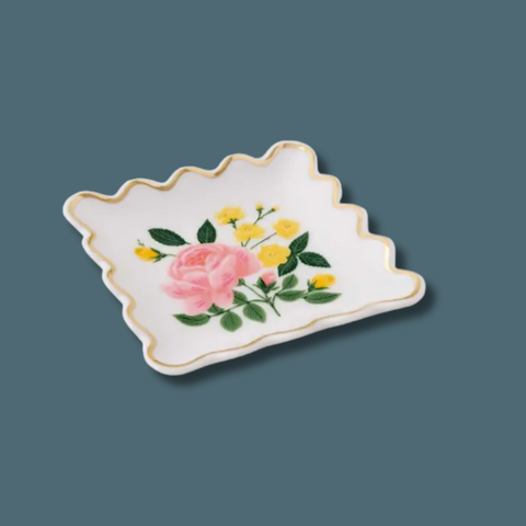 Roses Scalloped Ring Dish