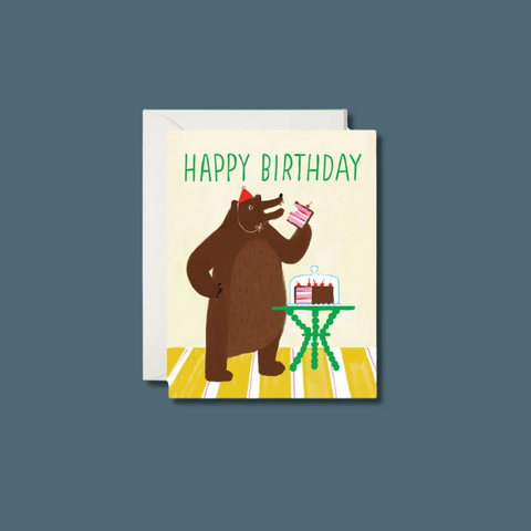 Bear Eats Cake Birthday Card