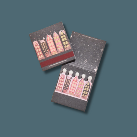 Wintry Village Printed Matchbook