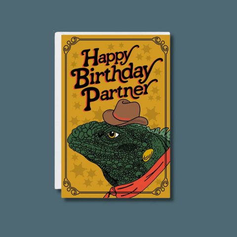 Iguana Happy Birthday Partner Card