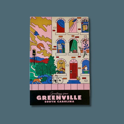 Mill Village Vibrant Greetings From Greenville Postcard