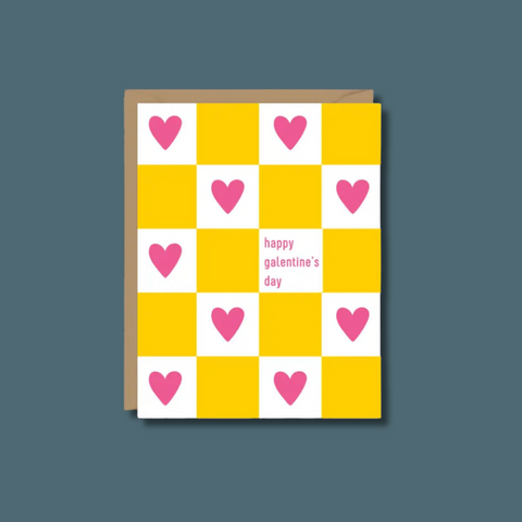 Pink Hearts Happy Galentine's Day Card