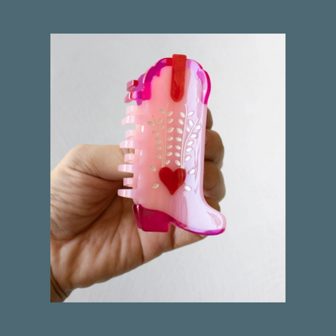 Eco Friendly Sweet Heart Cowboy Boot Hair Claw