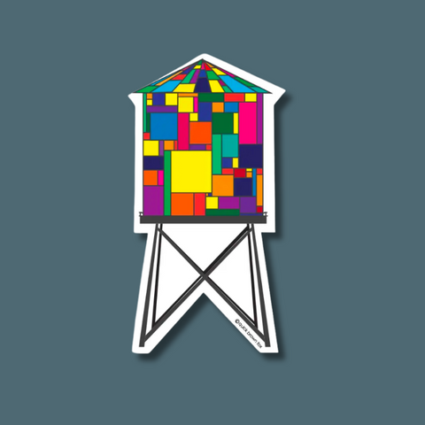 Multicolored water tower