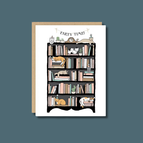 Party Time Shelf Cats Card