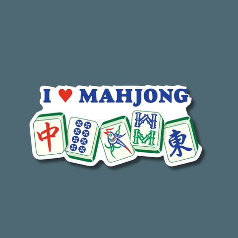 I Heart Mahjong Sticker