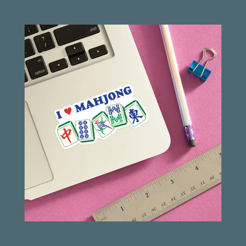 I Heart Mahjong Sticker