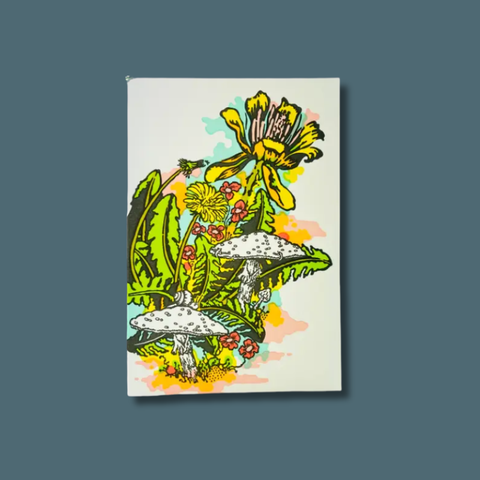 Dandelions And Mushrooms Card